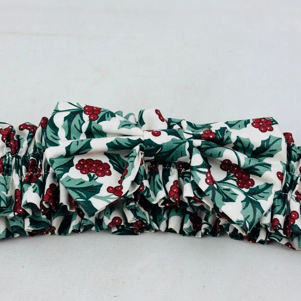 Longaberger Holly Medium‎ Basket Garter with Bow Christmas Holiday Decor